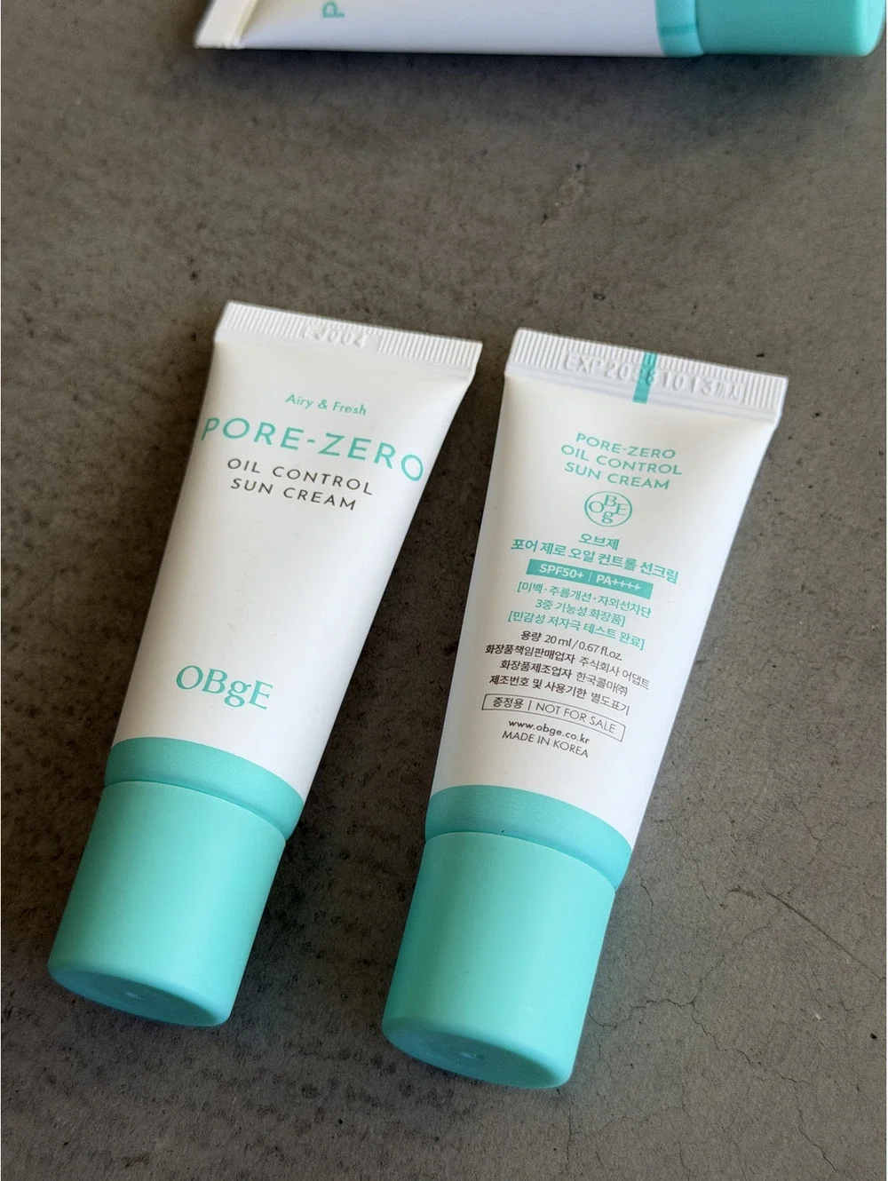 OBgE / Pore-Zero Oil Control Sun Cream Minis / Set of 3